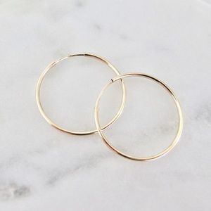 New 14k gold filled small endless hoop earrings